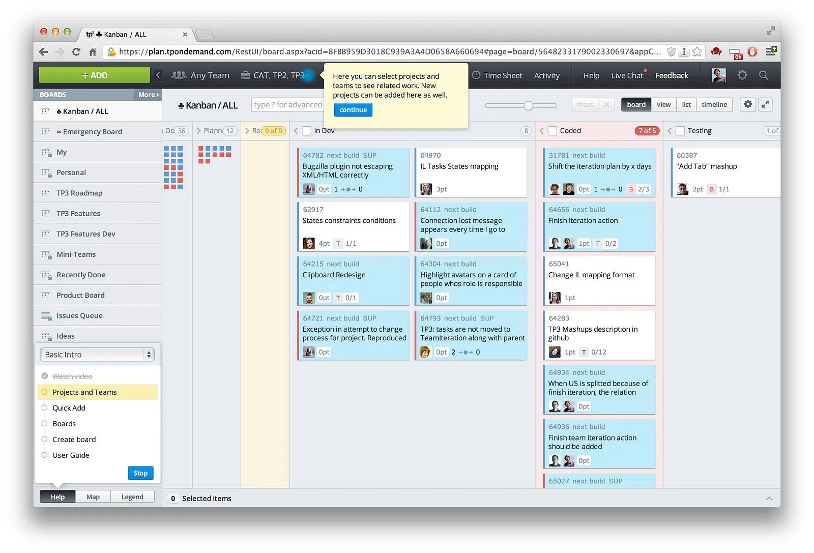TargetProcess 3 User Interface